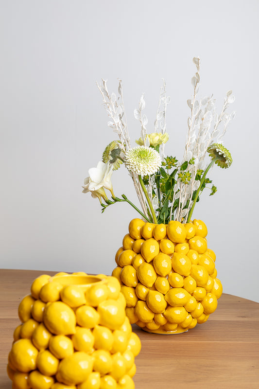 Vaas citroenen (bloemen niet inbegrepen*)