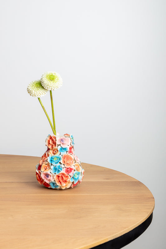 Multi kleurige bloemenvaas