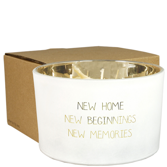 Geurkaars - My Flame - New Home-wit/goud*